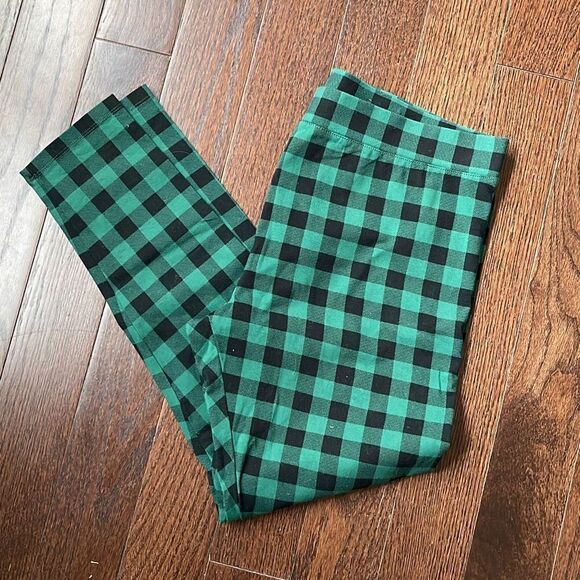 Style & Co Petite Basic Plaid Leggings Size PL Buffalo Green Plaid - Picture 2 of 6
